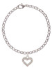 AB Crystal Open Heart Charm Bracelet