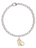 Two Tone Chihuahua Silhouette Heart Charm Bracelet