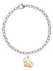 Two Tone Scottie Dog Silhouette Heart Charm Bracelet