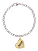 Gold Tone Script Mom Heart Charm Bracelet