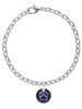 Purple Paw on Black Disc Charm Bracelet