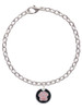 Pink Paw on Black Disc Charm Bracelet