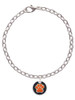 Orange Paw on Black Disc Charm Bracelet