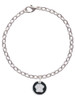 White Paw on Black Disc Charm Bracelet