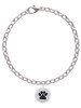 Black Paw on White Disc Charm Bracelet