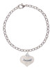 Precious White Heart with Baby Feet Charm Bracelet