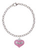 Baby Girl Pink Heart with Baby Feet Charm Bracelet