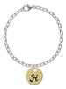 Large Gold Tone Disc Letter - H - 3/4'' Charm Bracelet