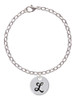Large Script Letter - L - 3/4'' Disc - Charm Bracelet