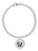 Large Script Letter - U - 3/4'' Disc - Charm Bracelet