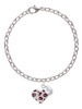 Pink Cheetah Print Heart with Nurse Hat Charm Bracelet