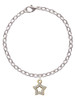 Open Gold Tone Star with Clear Crystals Charm Bracelet