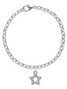 Open Star with Clear Crystals Charm Bracelet