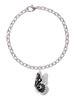 Large Black Flying Butterfly Charm Bracelet