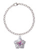 Pink & Purple Butterfly on Large Flower Charm Bracelet