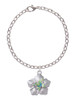 Lime Green & Hot Blue Butterfly on Large Flower Charm Bracelet