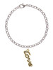 Gold Tone Script ''Love'' with Clear Crystals Charm Bracelet