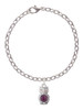 3-D Purple & AB Crystal Owl Charm Bracelet
