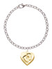 Gold Tone Baby Feet Heart Locket Charm Bracelet