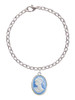 Small Blue Oval Cameo Charm Bracelet