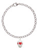 Red Heart Spinner Charm Bracelet