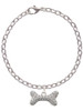 Large Clear Crystal Dog Bone Charm Bracelet