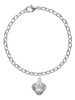 Crystal Faceted Glass Spinner Charm Bracelet