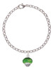 Green & Yellow Faceted Glass Spinner Charm Bracelet
