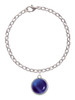 Round - Imitation Cat's Eye - Blue - Charm Bracelet