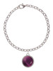 Round - Imitation Cat's Eye - Purple - Charm Bracelet