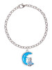 Large Blue Owl on Hot Blue Moon Charm Bracelet
