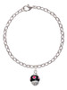 Hot Pink Dots on Black Spinner Charm Bracelet