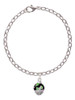 Wide Lime Green Cheetah Print Band Spinner Charm Bracelet