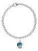 Wide Hot Blue Zebra Print Band Spinner Charm Bracelet