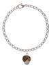 Wide Translucent Brown Cheetah Print - Gold Tone Spinners Charm Bracelet