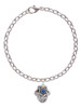 Star of David with Blue Crystal Spinner Charm Bracelet
