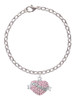 Believe Banner on Pink Crystal Heart Charm Bracelet