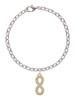Crystal Gold Tone Infinity Sign Charm Bracelet