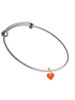Acrylic 5/16" Orange Heart Charm Bangle Bracelet