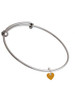 Acrylic 5/16" Gold Tone Heart Charm Bangle Bracelet