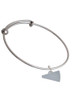 Acrylic 3/4" Silver Tone Megaphone Charm Bangle Bracelet