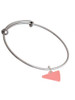 Acrylic 3/4" Pink Megaphone Charm Bangle Bracelet