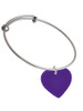 Acrylic 1" Purple Heart Charm Bangle Bracelet