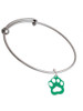 Acrylic Small Paw Green Charm Bangle Bracelet