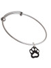 Acrylic Small Paw Black Charm Bangle Bracelet