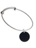Acrylic 7/8" Disc Black Charm Bangle Bracelet