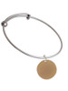 Acrylic 7/8" Disc Gold Tone Charm Bangle Bracelet