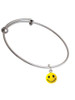 Resin Small 3-D Happy Face Charm Bangle Bracelet