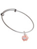 Resin Flying Pink Pig Charm Bangle Bracelet