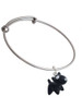 Resin Black Bull Terrier Dog Charm Bangle Bracelet